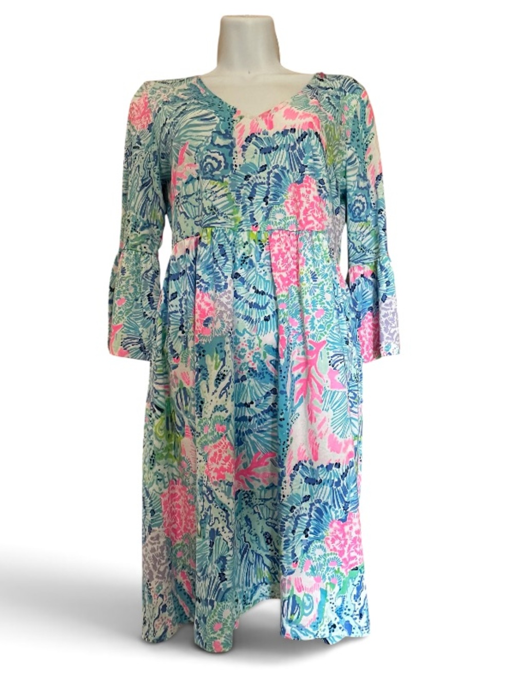 Lilly Pulitzer Jannie Cotton V-Neck Dress – Lima Peru Print NWT Size XS - Picture 7 of 7